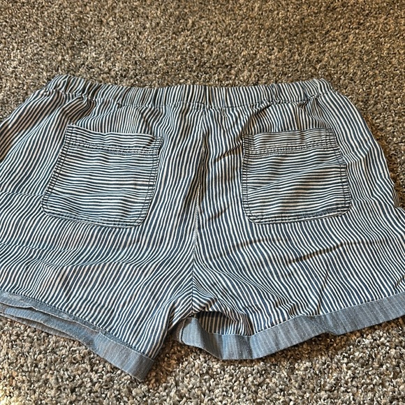 Blue and White Striped drawstring shorts. - Picture 3 of 3